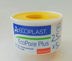 Пластырь медицинский фиксирующий, Ecoplast (Экопласт) р. 2.5смх5м Экопор плюс нетканый