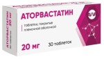 Аторвастатин, таблетки покрытые пленочной оболочкой 20 мг 30 шт