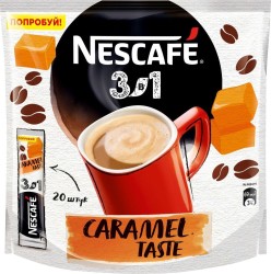 Кофе, Nescafe (Нескафе) 16 г 20 шт 3 в 1 карамельный вкус