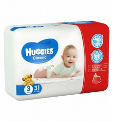 Подгузники, Huggies (Хаггис) 4-9 кг 31 шт классик миди